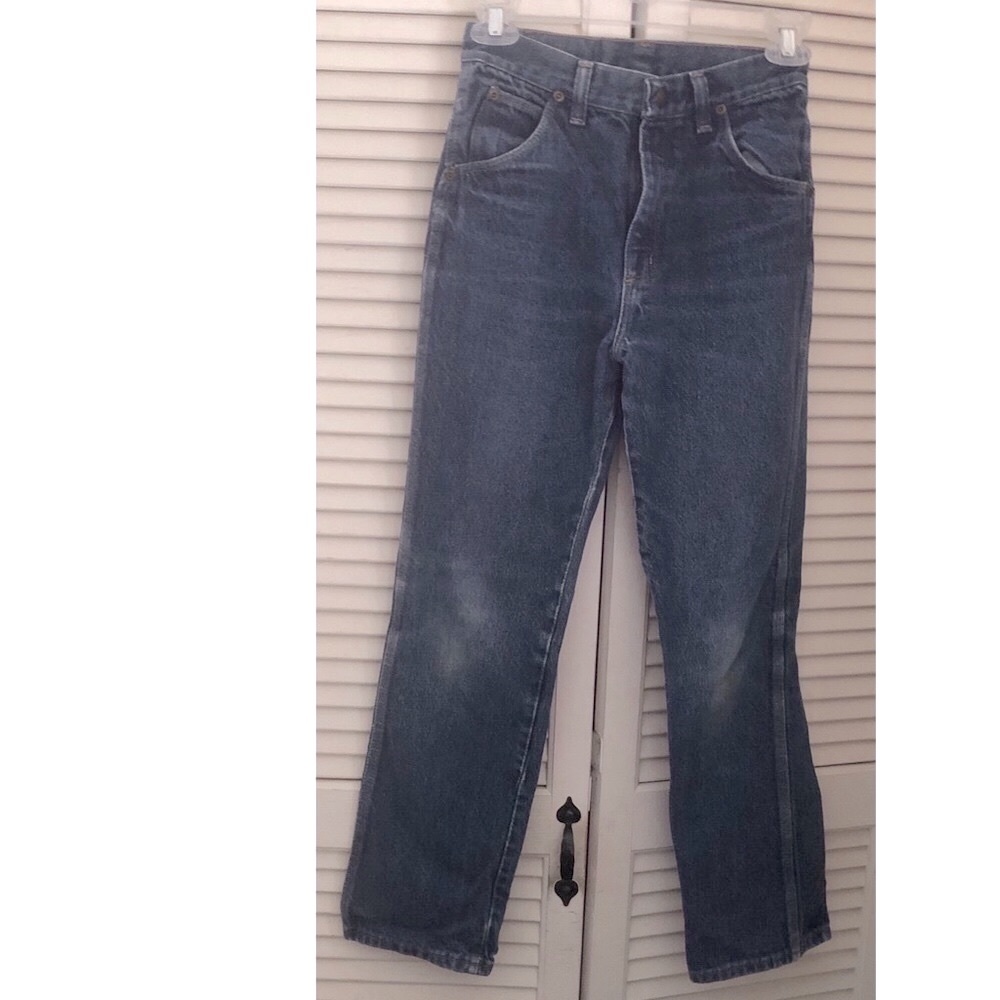 Wrangler Vintage 90s Hi Waist Medium Wash Denim Jeans Boys 14 Regular